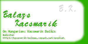 balazs kacsmarik business card